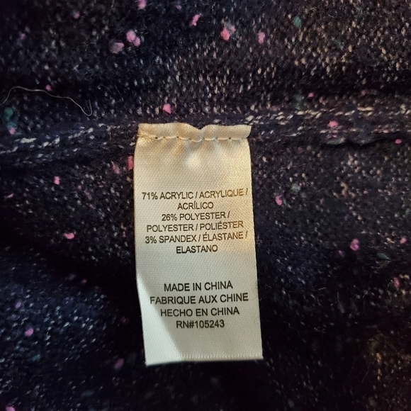 NEW Hyatus Flecked V Neck Navy Sweater - Picture 4 of 5